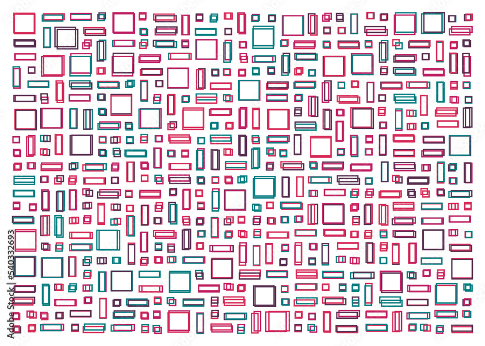 Fototapeta premium Offset Quads generative art background art illustration