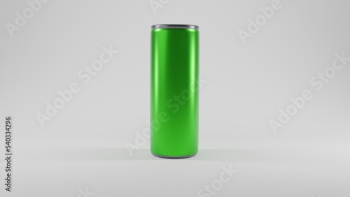 Wallpaper Mural Realistic aluminium high can or tin for mineral water or soda in green colour isolated on white background. Minimal concept. 3D render  Torontodigital.ca