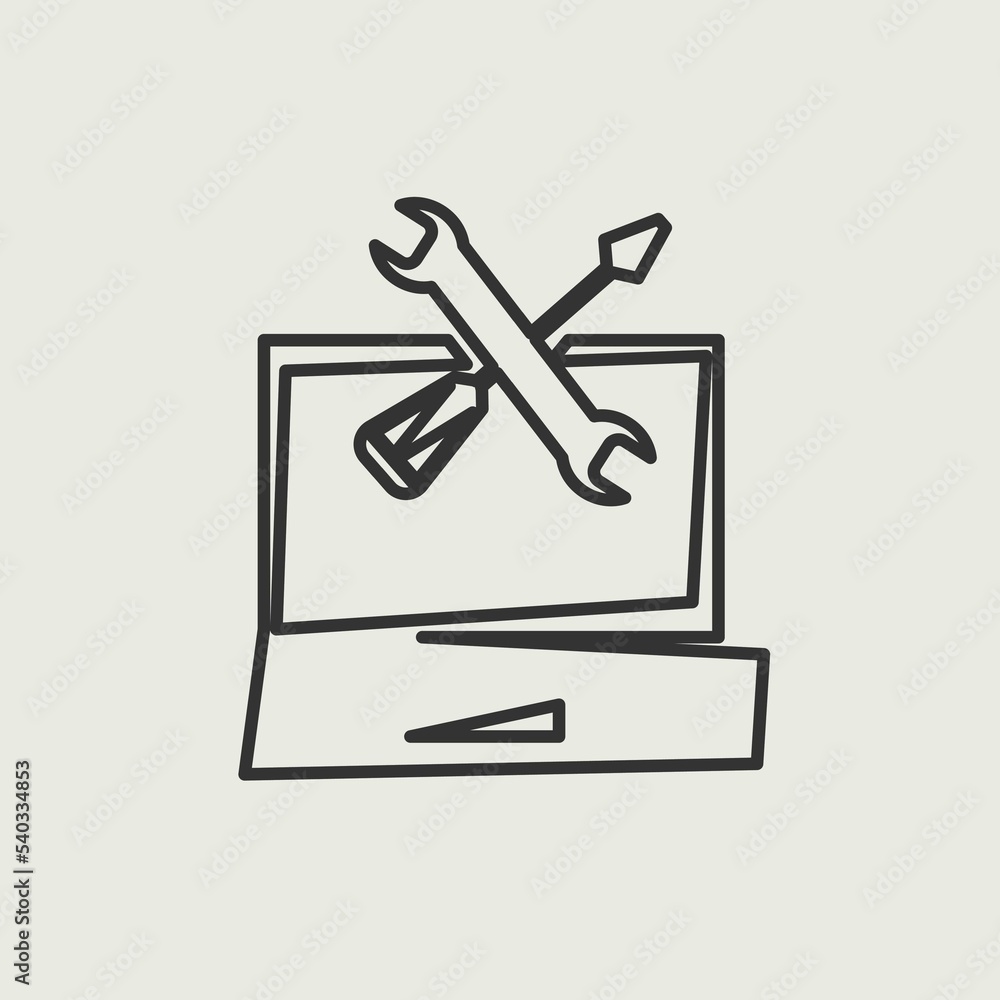 Computer service vector icon illustration sign
