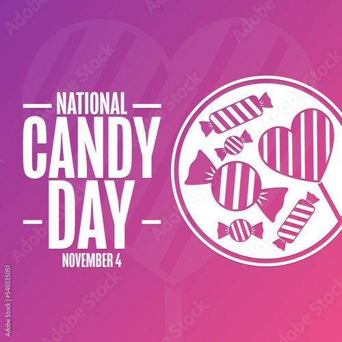 National Candy Day. November 4. Holiday concept. Template for background, banner, card, poster with text inscription. Vector EPS10 illustration.