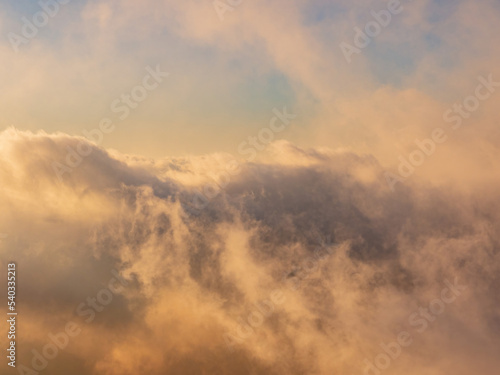 Sunset beautiful landscape of Sea of clouds over Hehuanshan