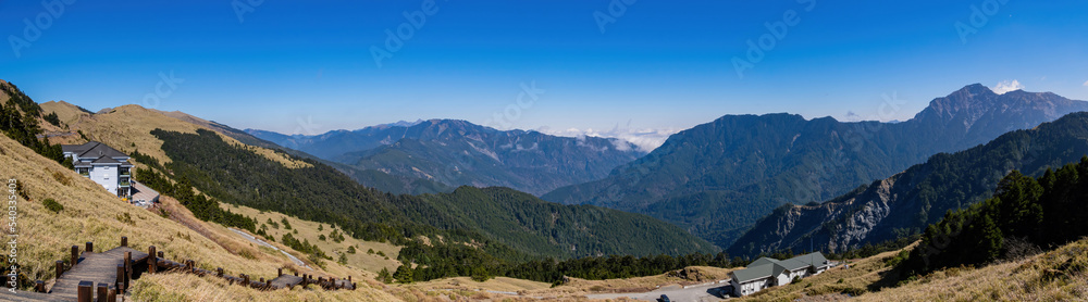 Sunny view of the landscape of Hehuanshan