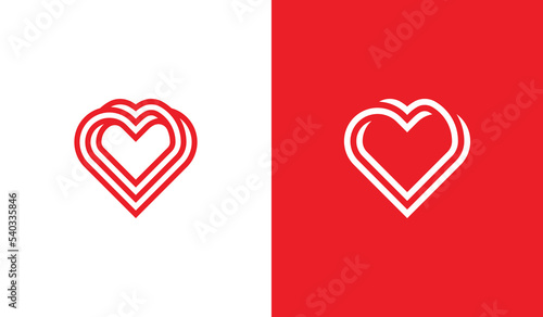 Heart Logo Concept symbol sign icon Element Design Line Art Style. Love, health Care, Valentine's day Logotype. Vector illustration template
