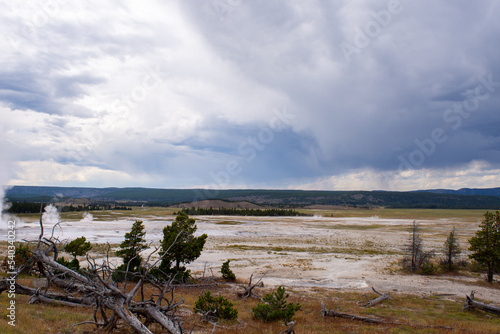 Storm-clouds over Yellowstone Hot Springs