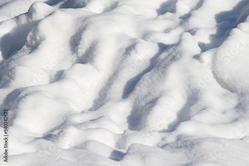 Snow ice, blizzard, snowy background.