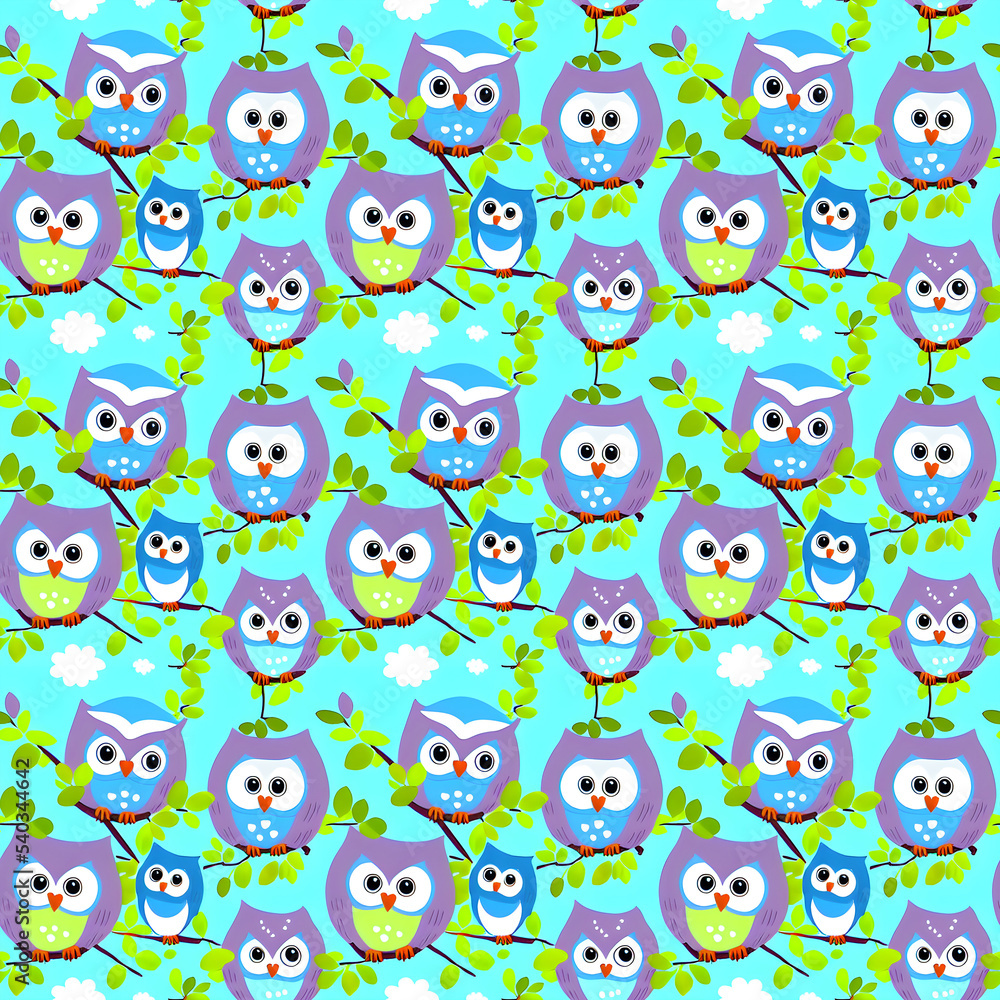 infinite pattern of cute owls infinite pattern of cute owls