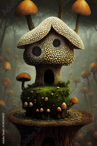 Cute illustration of a musshroom house