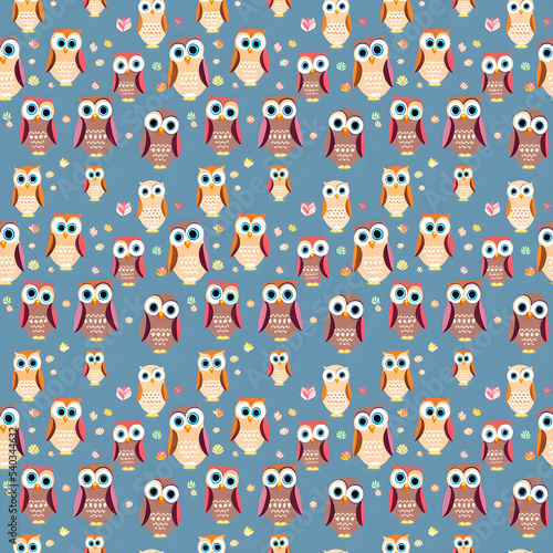 infinite pattern of cute owls