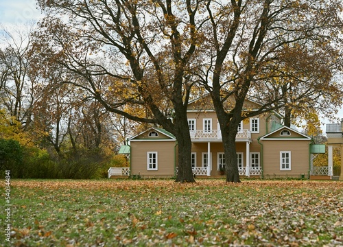 house museum of the poet Lermontov in the Tarkhany estate Penza region Russia in autumn