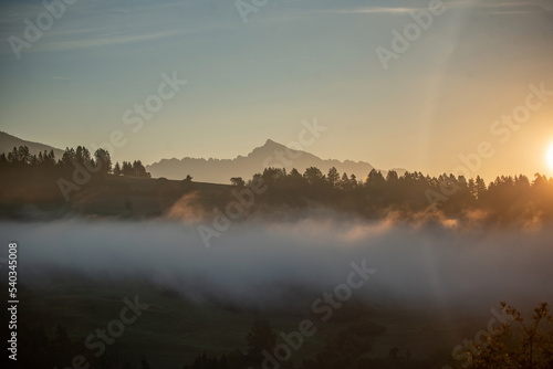 misty sunrise over the mountains, , Krivan, High Tatras