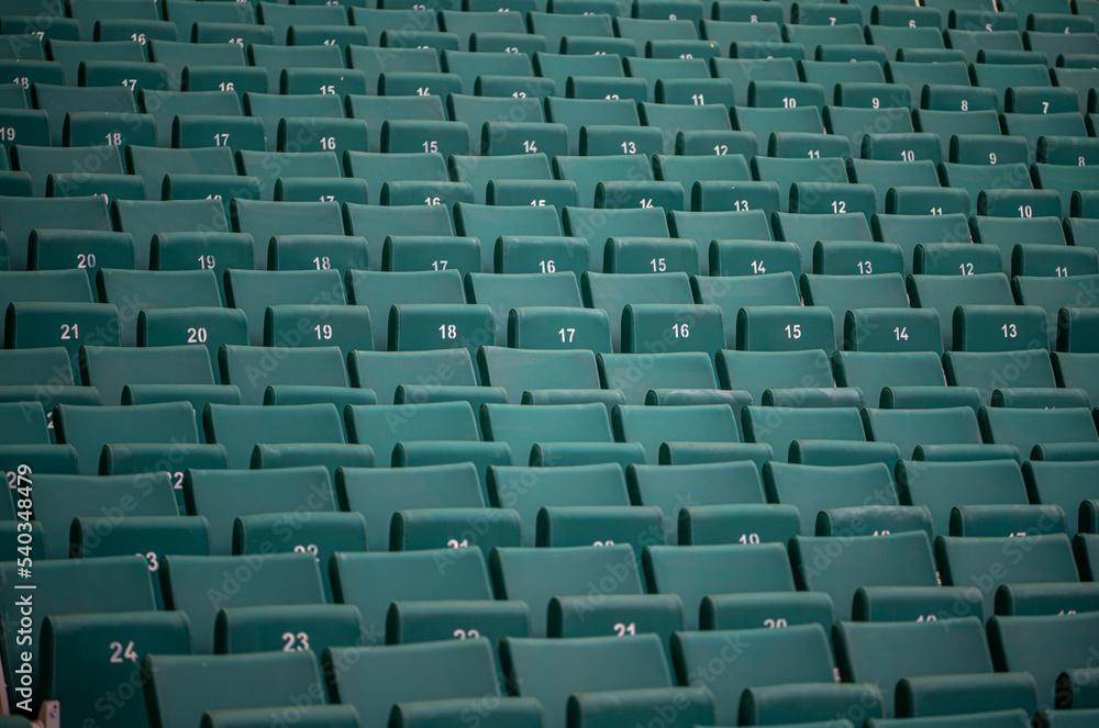 The empty seats of the stadium await match day The empty seats of the stadium await match day