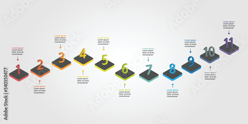 timeline chart template for infographic for presentation for 11 element