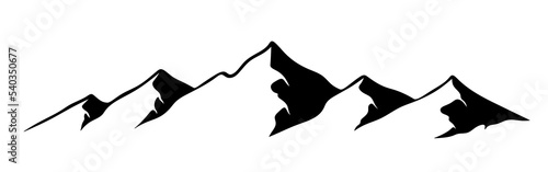 Fototapeta Naklejka Na Ścianę i Meble -  Black mountains logo. Isolated illustration mountain peaks. illustration of mountain for hiking gear. Stylish minimalistic mountain logo for mountaineers. 