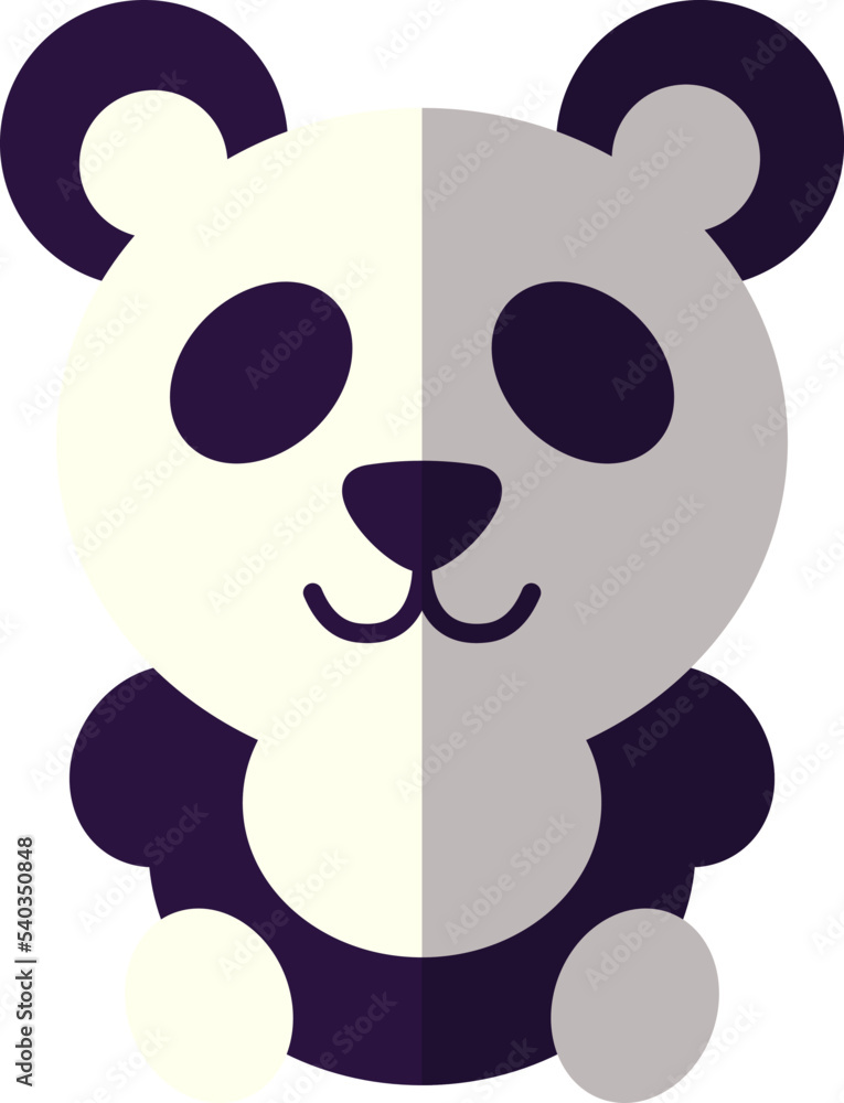 Chinese New Year. Vector flat icon of flat panda for web sites, apps, books, adverts, articles and other places. Vibrant illustration Chinese New Year. Vector flat icon of flat panda for web sites, apps, books, adverts, articles and other places. Vibrant illustration