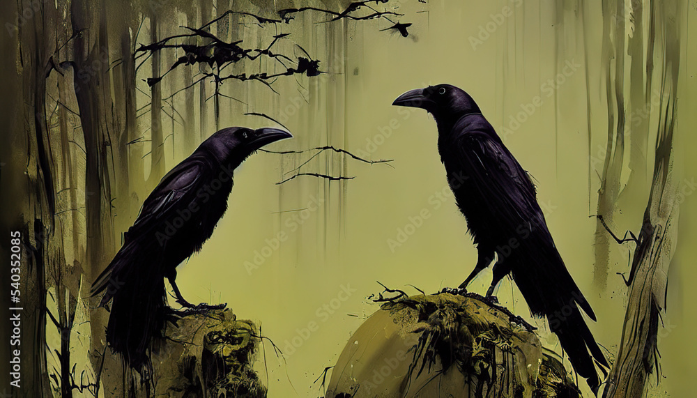 Obraz premium Crow generated by AI