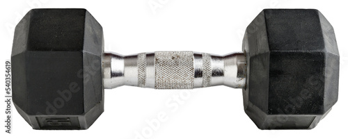 Single classic rubber encased hex dumbbell hand weight
