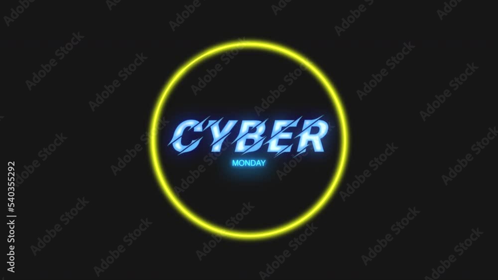 Cyber Monday with neon yellow circles on black gradient, motion abstract disco, club and holidays style background Cyber Monday with neon yellow circles on black gradient, motion abstract disco, club and holidays style background