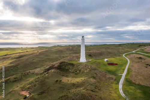 Drone aerial photograph of Cape Wickham Lighthouse photo