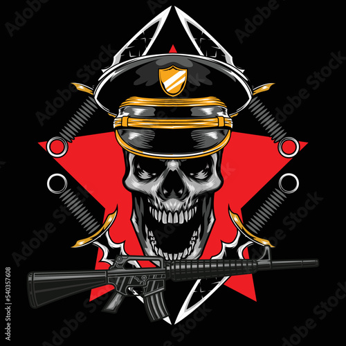 vector illustration of police skull