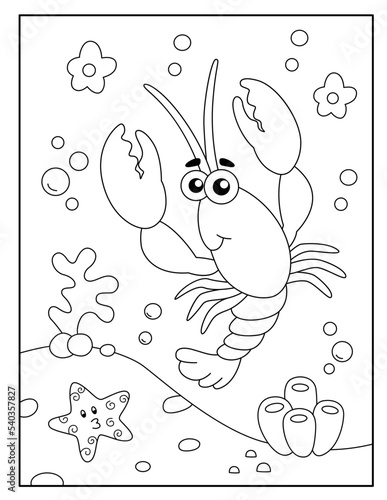 Lobster coloring pages for kids