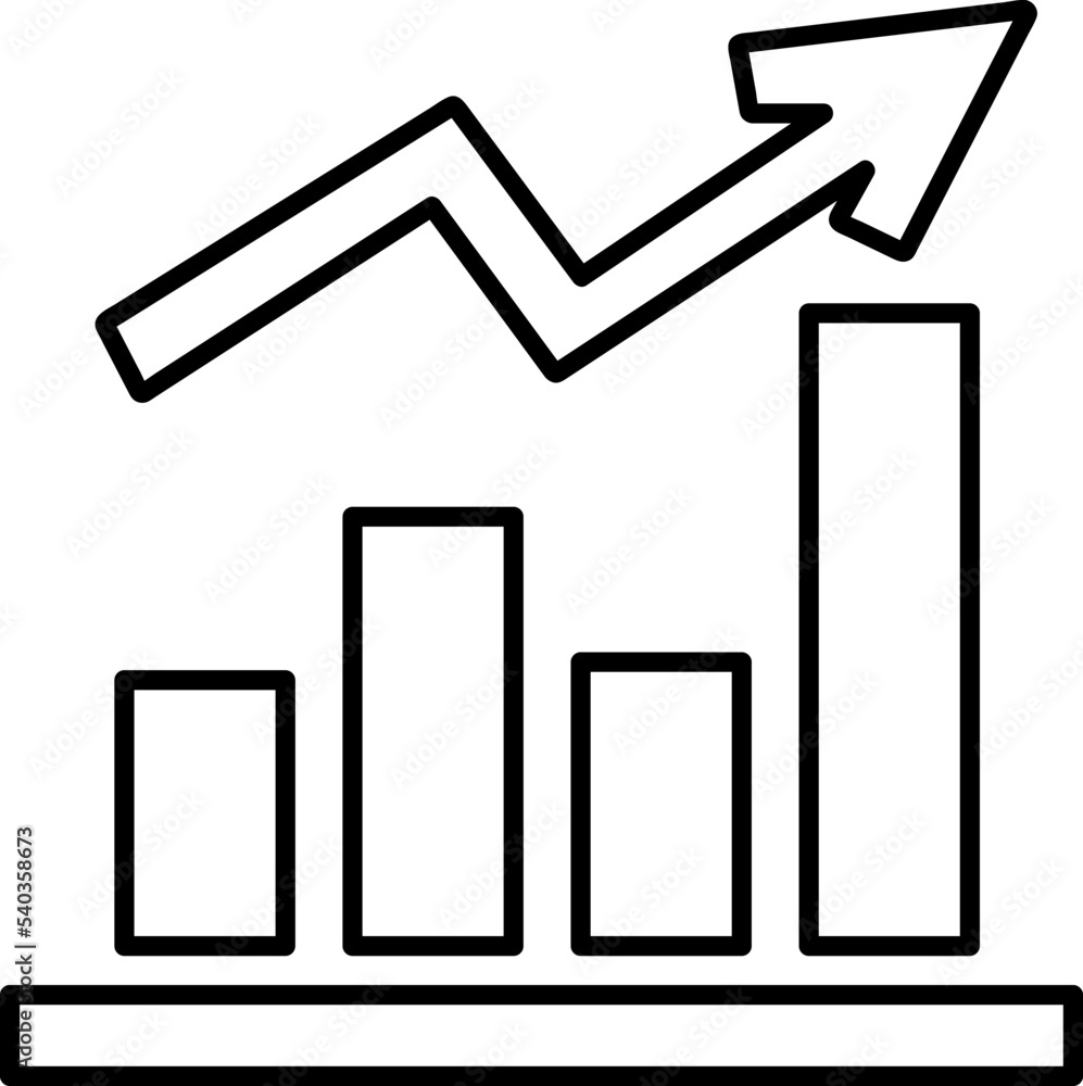 Growing graph Icon on white background..eps Growing graph Icon on white background..eps