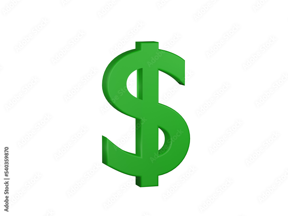 Dollar symbol 3D render. Dollar symbol 3D render.