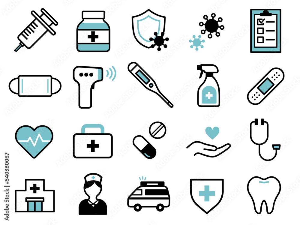 Obraz premium 医療のアイコンセット