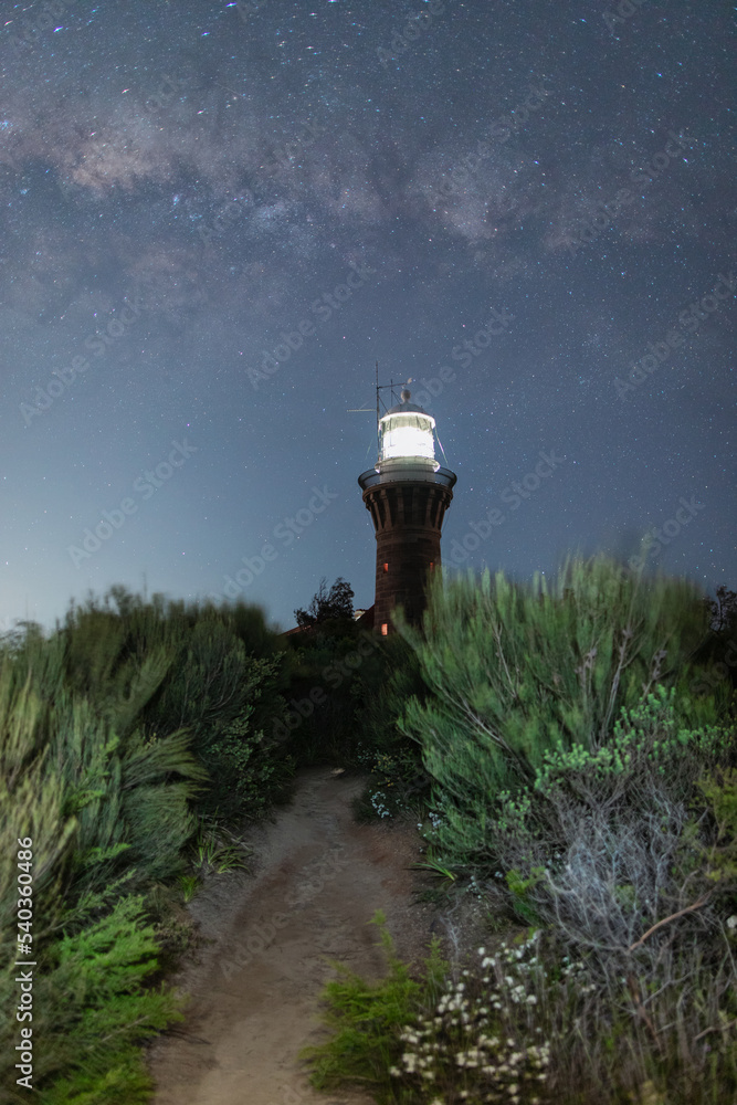 Barrenjoey lighthouse with milky way galaxy, Sydney, Australia. Barrenjoey lighthouse with milky way galaxy, Sydney, Australia.