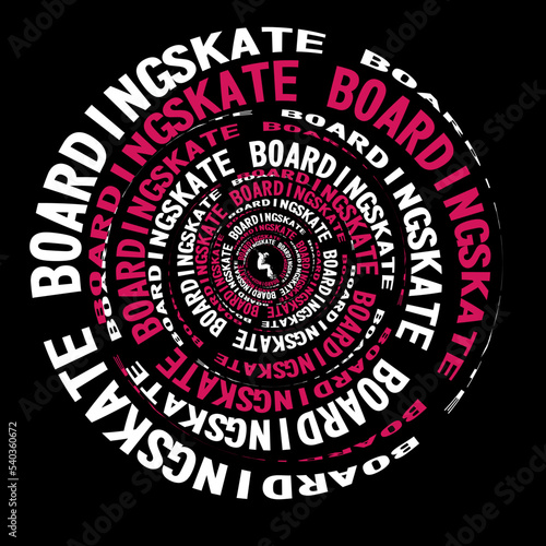 vector spiral text skateboarding stylish design