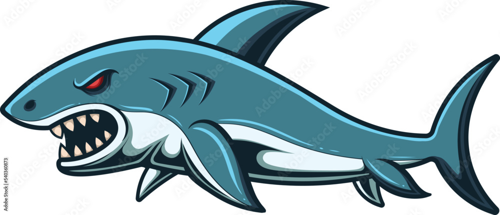 Obraz premium Vector illustration of shark mascot