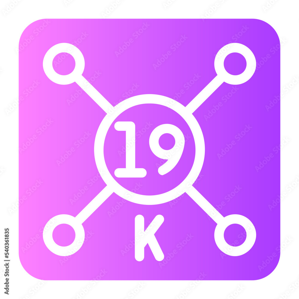Potassium gradient icon Potassium gradient icon