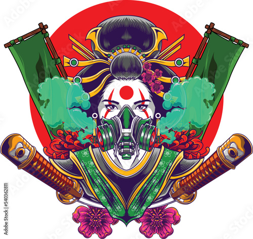 Vector illustration of geisha 