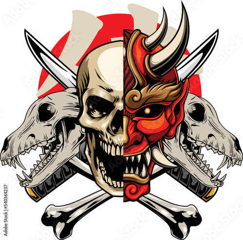 Vector illustration of kabuki mask