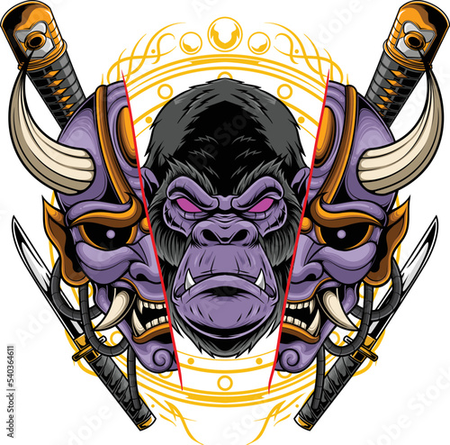 Vector illustration of kabuki mask