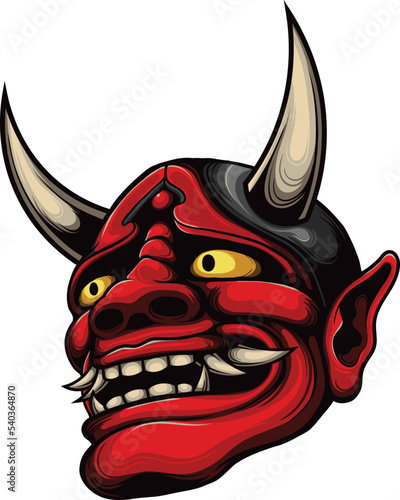 vector illustration of hannya mask