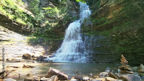 Cathedral Falls in West Virginia | Amazing few of the waterfall in the Gauley Bridge close of the Hwaks Nest State Park in WV, USA.