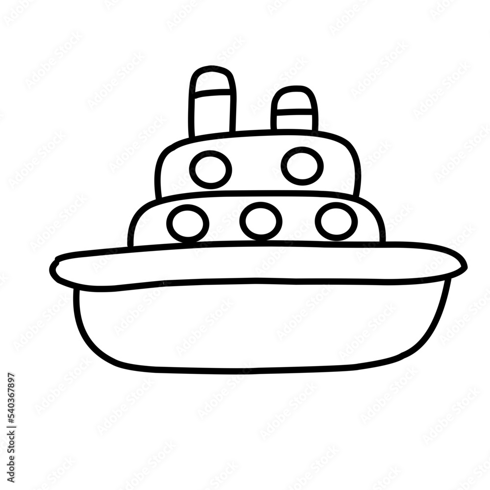 Hand drawn ship doodle Hand drawn ship doodle