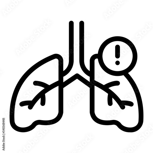 breathlessness line icon
