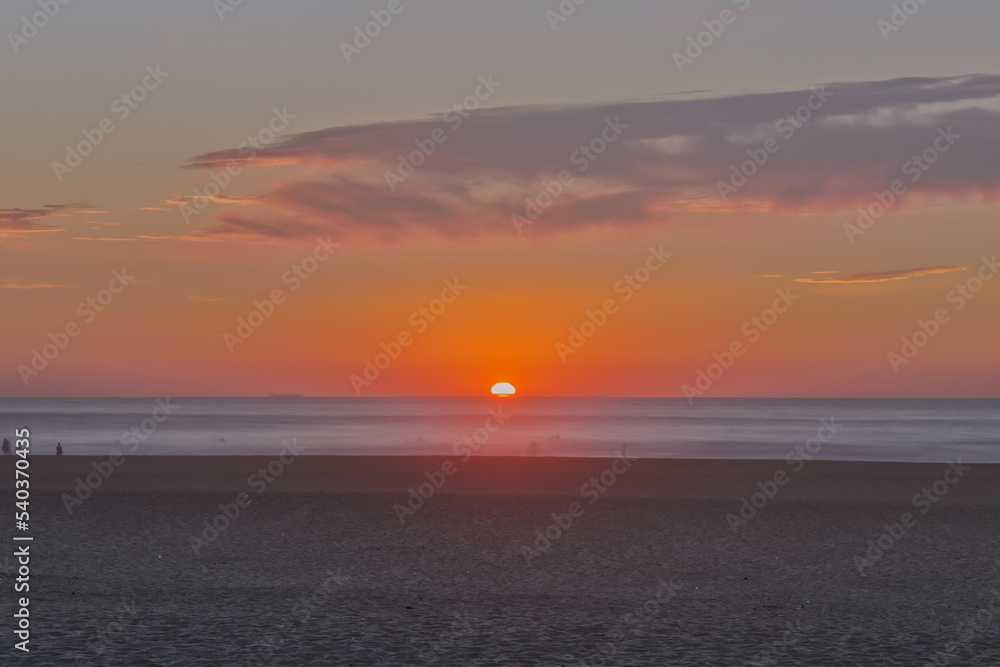 Sunset Over Pacific Ocean from San Francisco's Ocean Beach