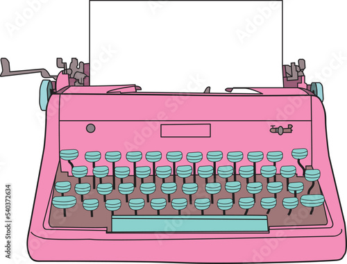 Vintage Pastel Typewriter Machine Vector