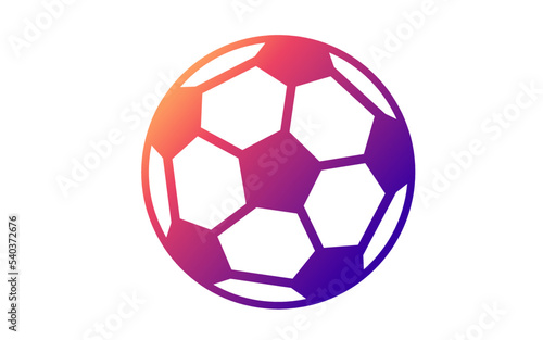 グラデーションカラーのサッカーボール（紫～オレンジ）