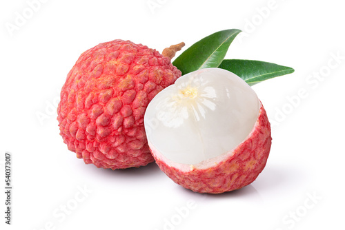 Lychee on white background