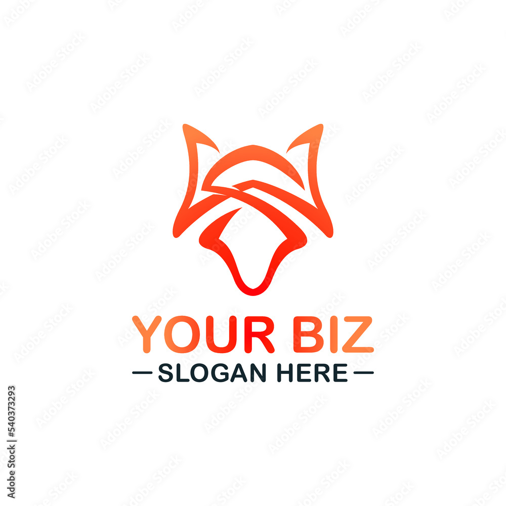 Mono line Fox design template in modern style for various business or company Mono line Fox design template in modern style for various business or company