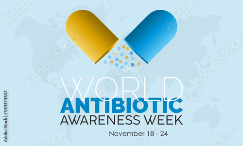 Vector illustration design concept of World Antibiotic Awareness Week observed on November 18 to 24