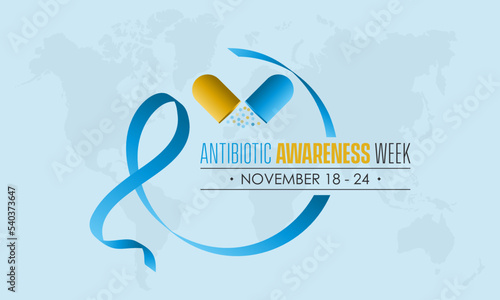 Vector illustration design concept of World Antibiotic Awareness Week observed on November 18 to 24