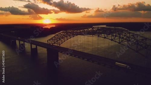 Sunset Over the River Bridge