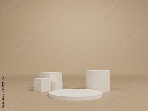 Background 3d with stage product shape podium. 3d background products display podium with pastel color background.  3d rendering podium. stand to show display with pastel color. illustration.