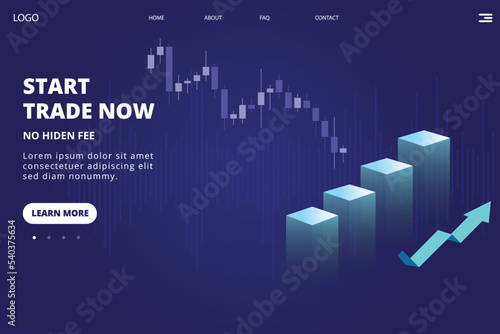 business graph with arrow stock market