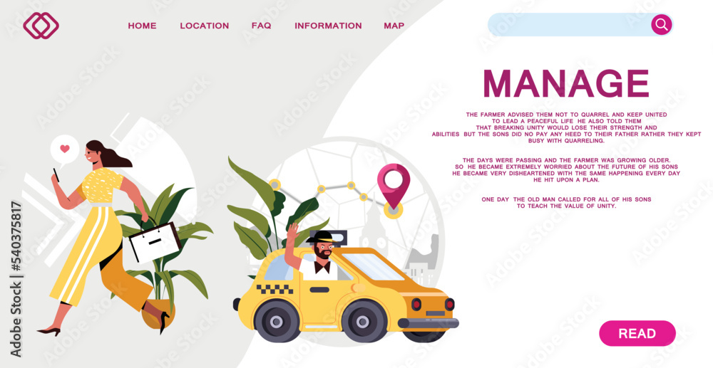 Fototapeta premium management web banner or landing page.