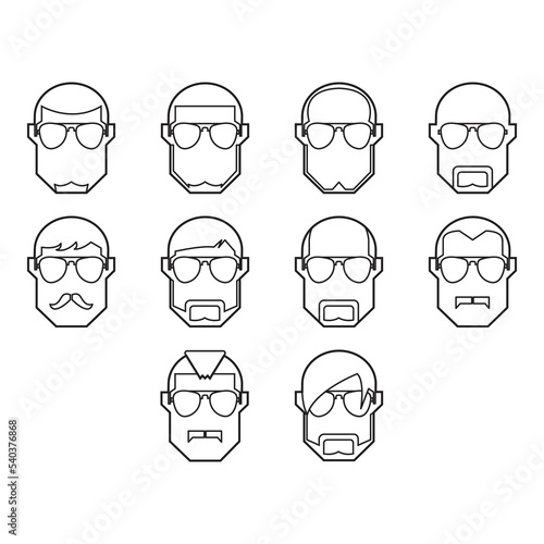 hairstyle icon set